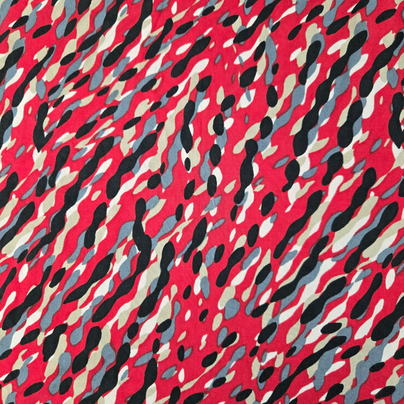 French Connection Y2K Red Vibrant Abstract Silk 2000s Mini Skirt Size Large - Picture 3 of 7